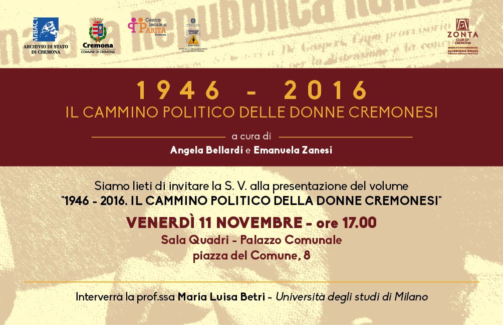 1946-2016: il cammino politico delle donne cremonesi